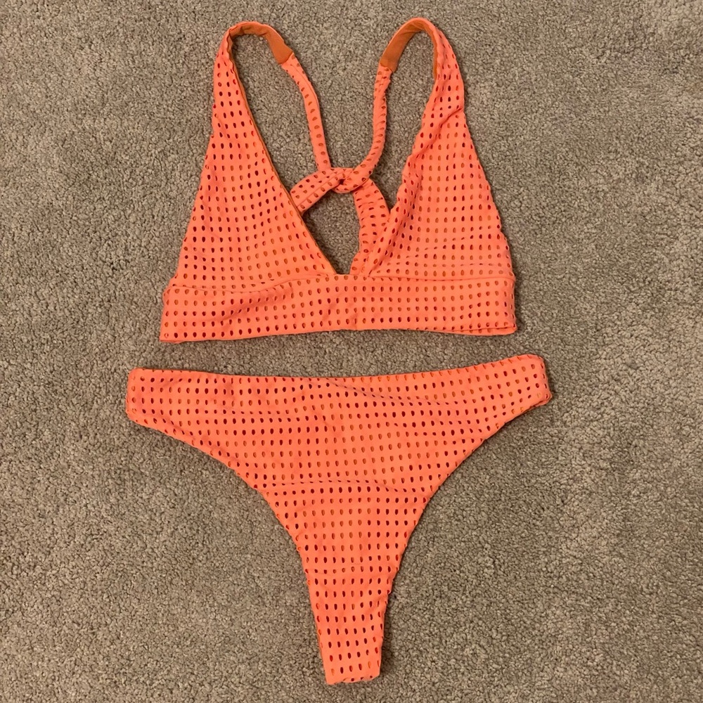 Acacia Orange Julius Mesh Bikini Set